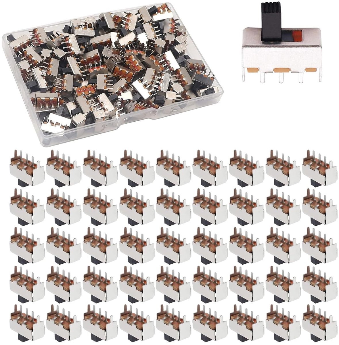 mini verticale schuifschakelaar 3-polig - DC50V 0.5A - 3mm formaat - ideaal voor panelen - ShopVlot