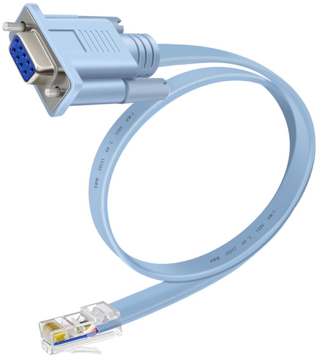 DB9 naar RJ45 Ethernet Consolekabel 1.6 m - Blauw - Vrouwelijk - Storingsvrij en hoge snelheid - ShopVlot