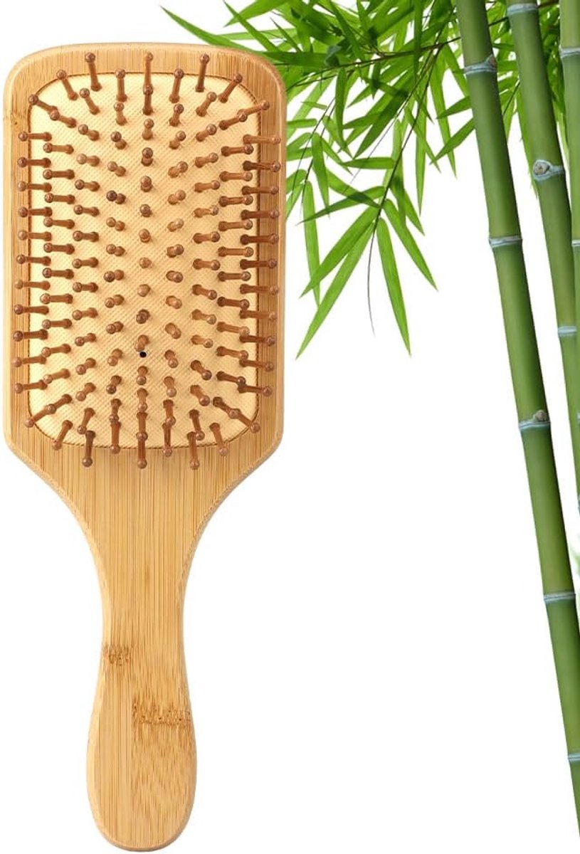 Haarborstel Anti-Static - Bamboe - Voor Lang & Dik Haar - Vermindert Frizz - ShopVlot