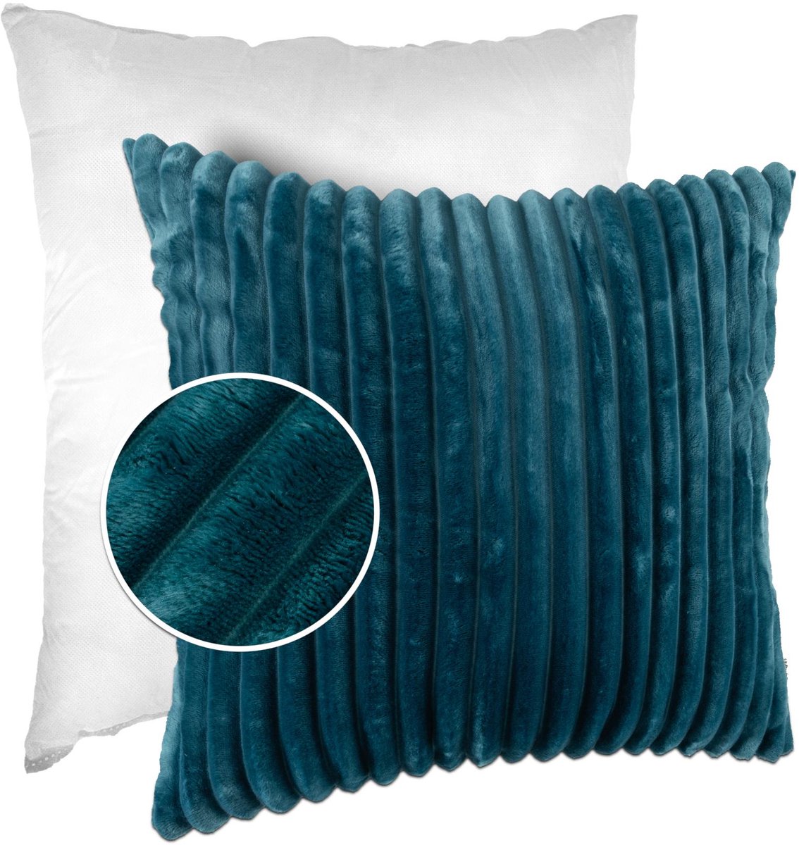 ANRO Sierkussen Turquoise 30x50 cm - Ribfluweel - Inclusief vulling