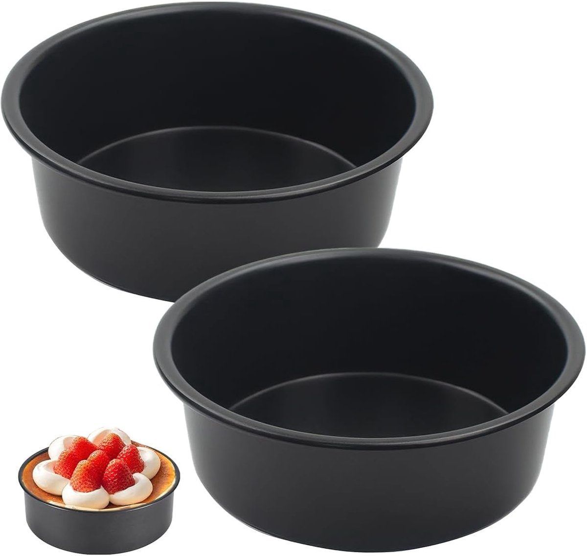 Ronde bakvorm 15x5cm - roestvrijstaal - non-stick - ideaal voor taarten en brownies - ShopVlot
