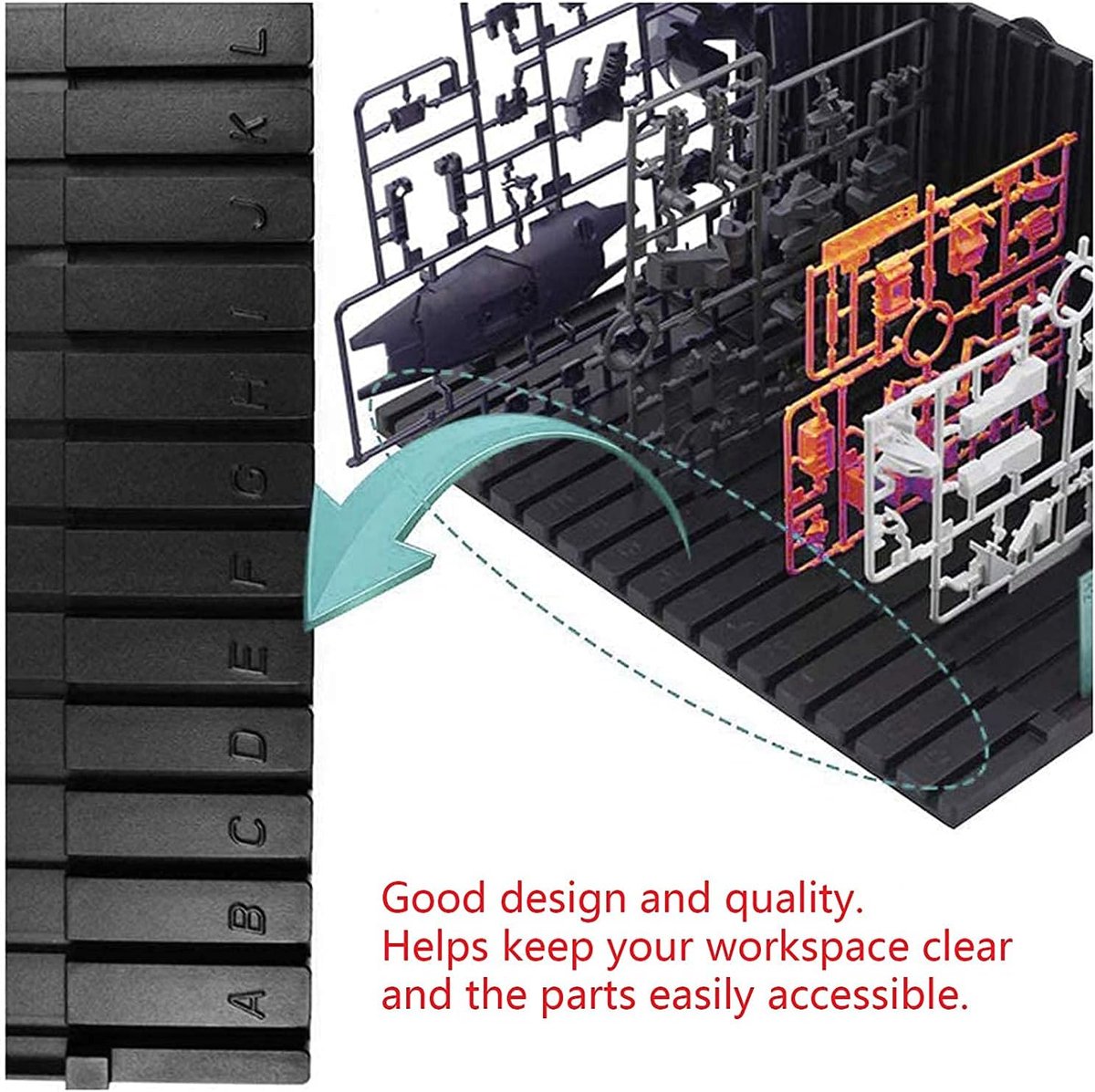 L-vormige embedded bracket 11.4'' x 7.8'' - kunststof - onderdelenhouder - perfect voor modelbouw - ShopVlot