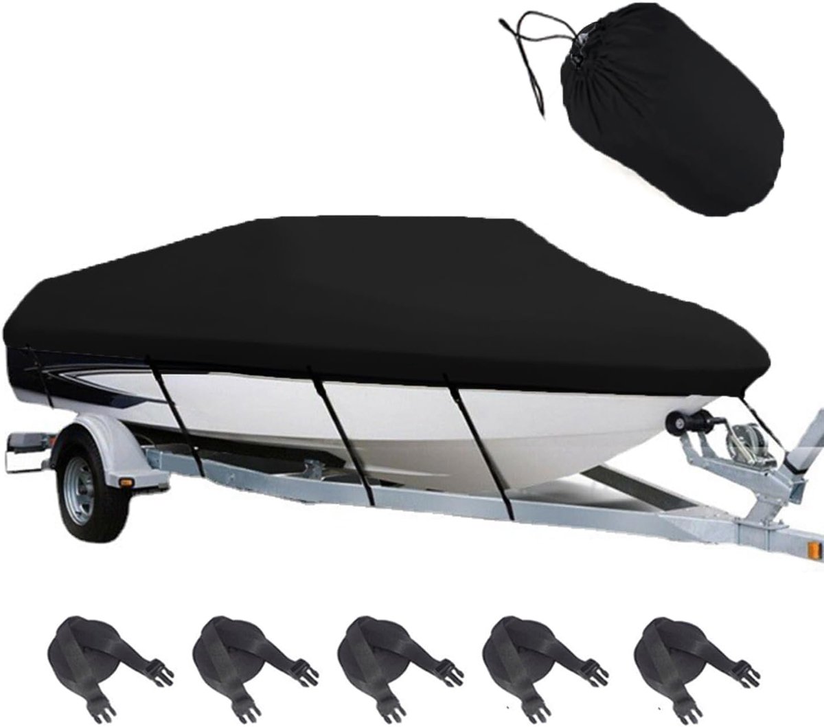 Bootspersenning afdekzeil 518 - 579 cm - 420D Oxford-weefsel - met opbergtas - beschermt uw boot tegen weersinvloeden - ShopVlot