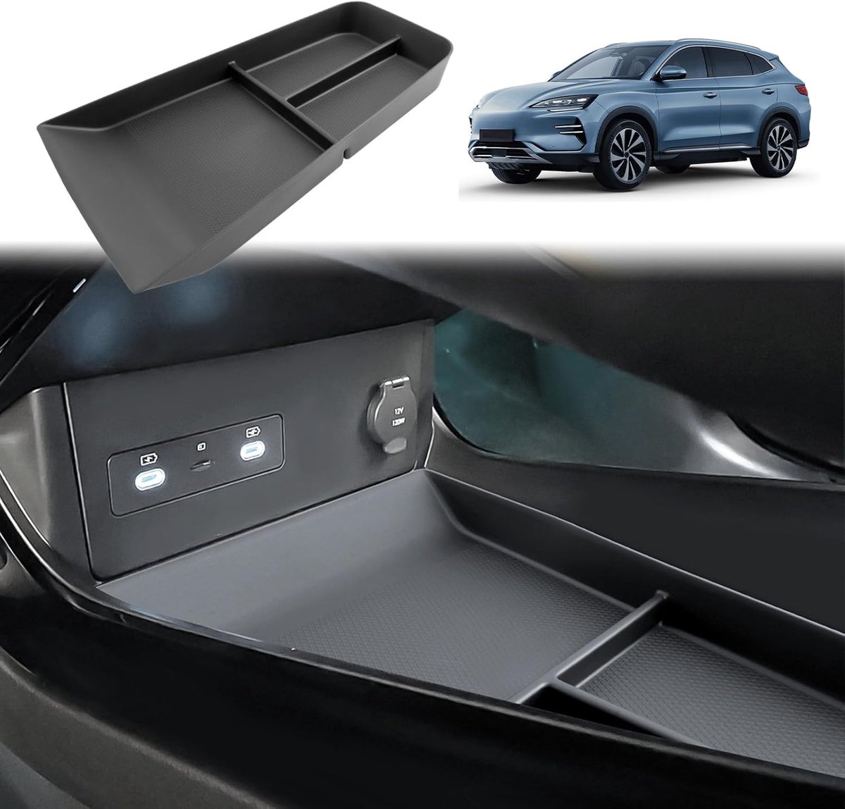 Center Console Opbergdoos - Soft Rubber TPE - Extra opslagruimte - Geschikt voor BYD Seal U DM-i EV 2024-2026 - ShopVlot