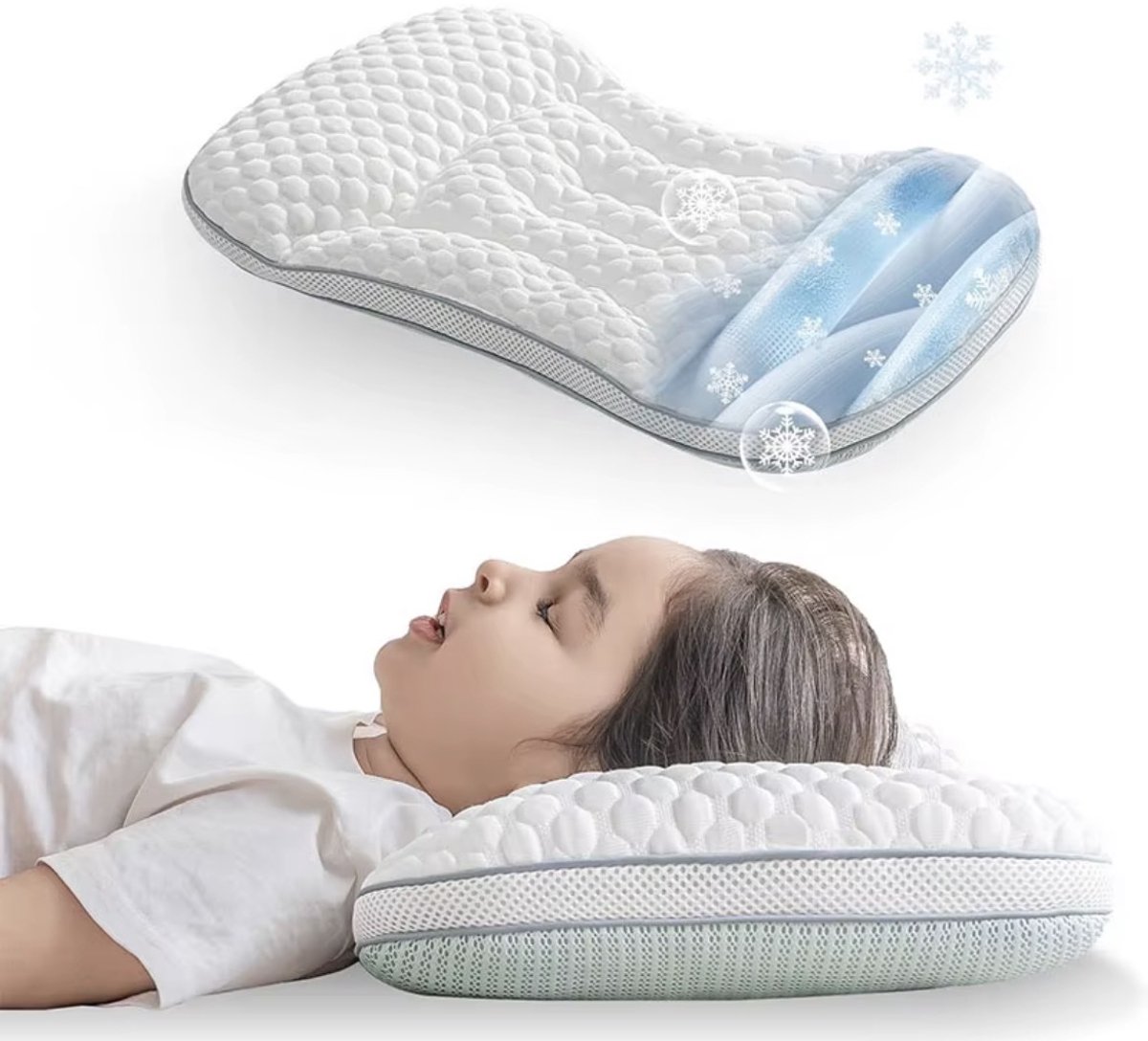 Little Olives - Hoofdkussen kind - Ergonomisch Peuterkussen 3-12 jaar - Kinderkussen - Peuter slaapkussen - Ergonomisch - Hypoallergeen - OEKO-TEX® - Koelend & Ademend Kinderkussen - Anti-Stofmijt - Wasbare kussen - Slaapkussen Peuters - Roze