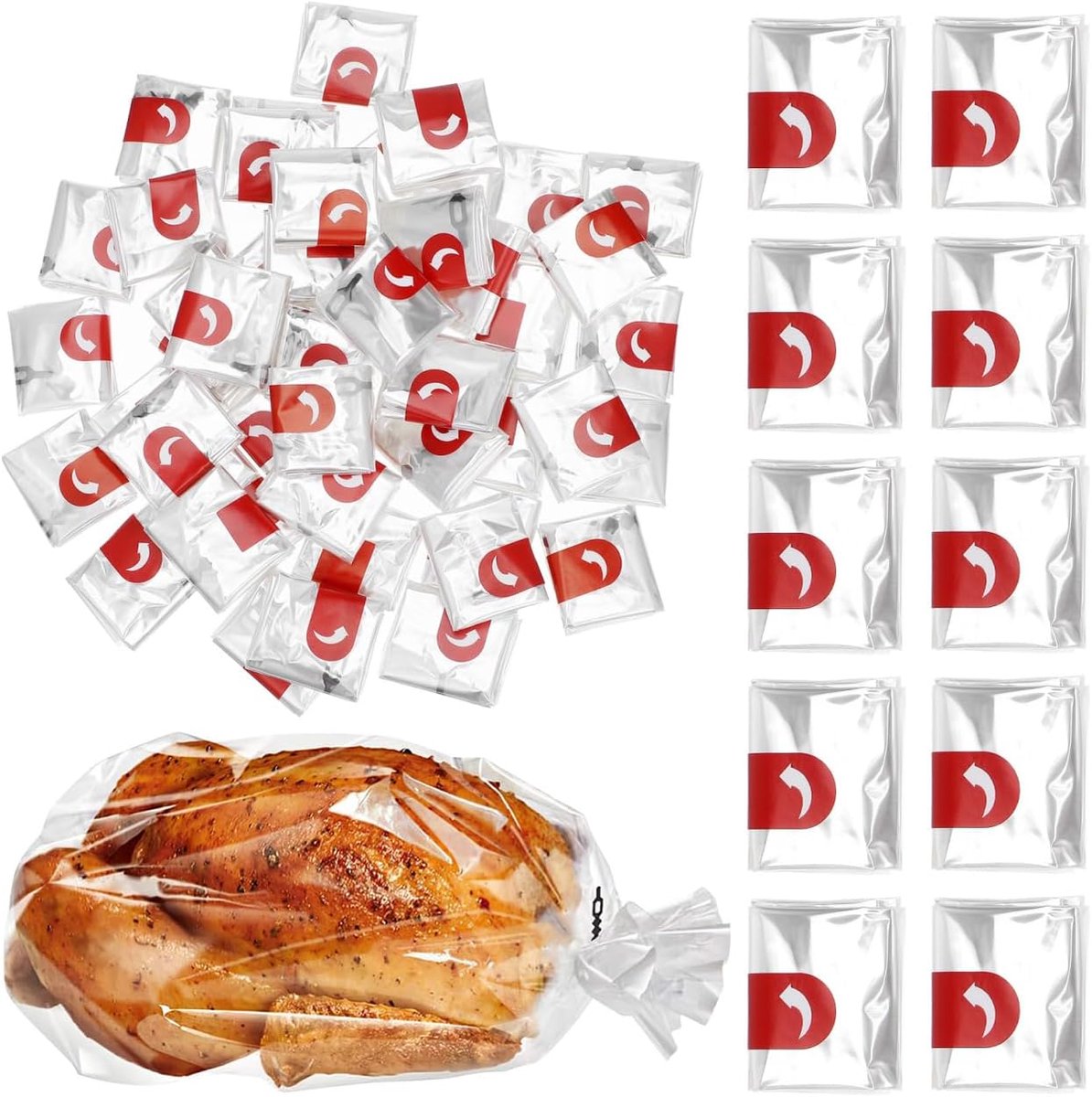 Roastbags 50Pcs - Hoge temperatuur kookzakken - Wit - Perfect voor snacks en lunch - ShopVlot