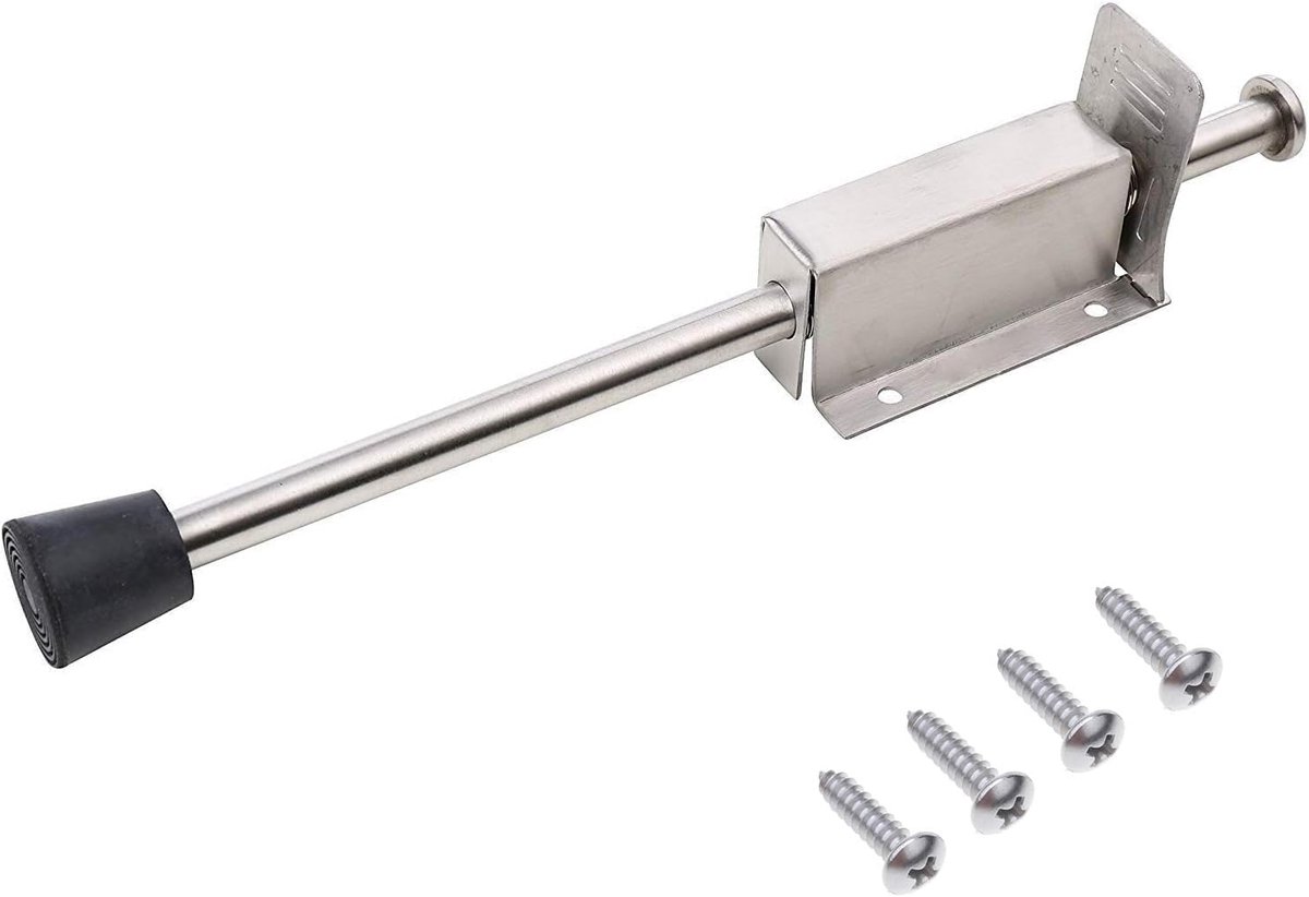 Deurstopper met pedaal, vloerdeurstopper, deurstopper met roestvrijstalen pedaal, vloerdeurstopper met schroeven voor - ShopVlot