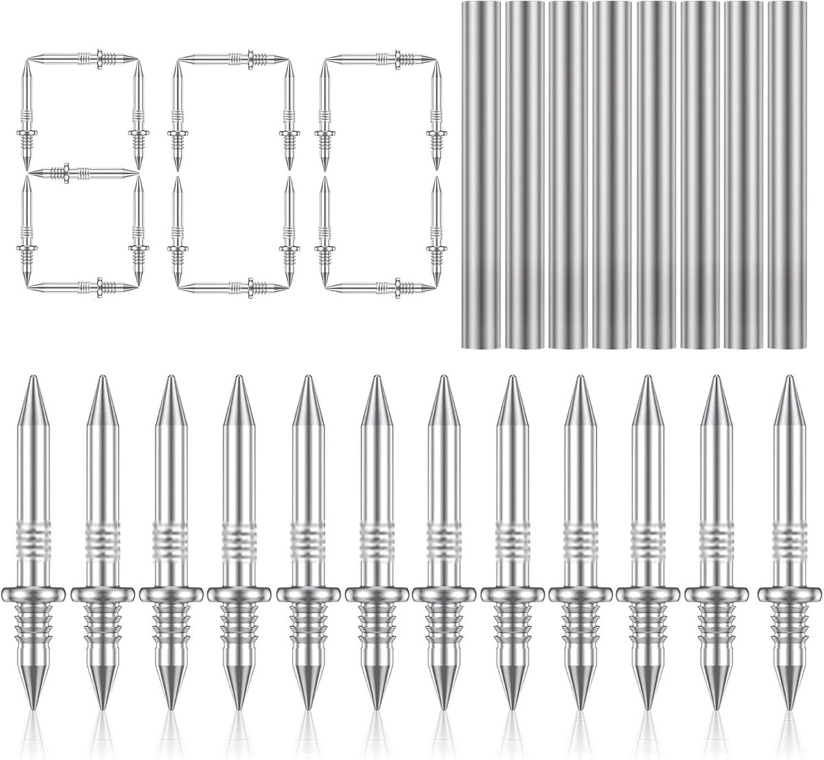 800 stuks naadloze nagels, plinten nagels met dubbele kop basisdraad dubbele kop nagels basisdraad nagel onzichtbare - ShopVlot