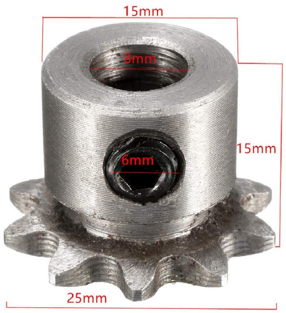 EsportsMJJ 8mm Bore 10 Teeth Metal Sprocket Motor Roller Chain Drive Sprocket - ShopVlot