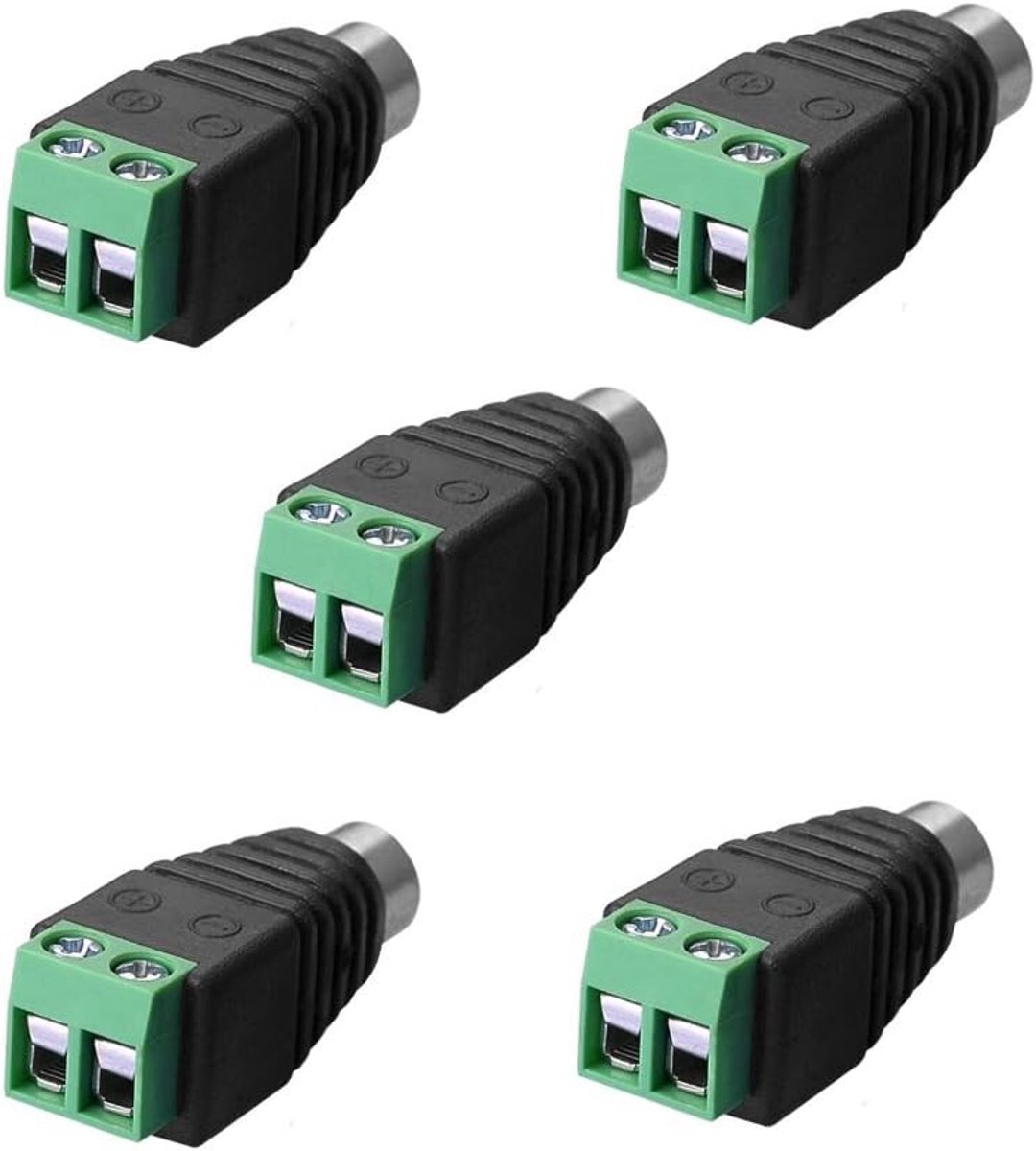 adapter terminal block> Cinch socket RCA adapter DC block screw connection 2-pole (5 pieces - ShopVlot