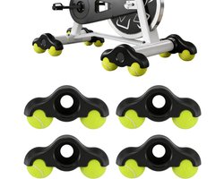 4 Pcs Rocker Plate Feet, Shock Absorbing Core Training Equipment, Portable Rocker Plates Bike Trainer, Tennis Ball - ShopVlot