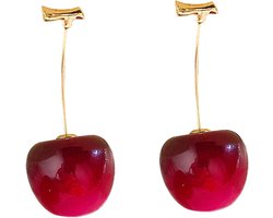 LOOGI Rote Kirsche Tropfen Ohrringe 3D Obst Baumeln Ohrring niedlich für Frauen Mädchen - ShopVlot