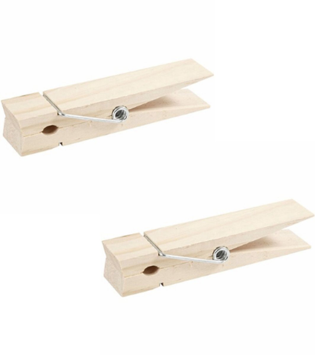 Houten wasknijper extra groot | Stevige houten knijper | 15 x 3,5 cm | 2x1 stuk