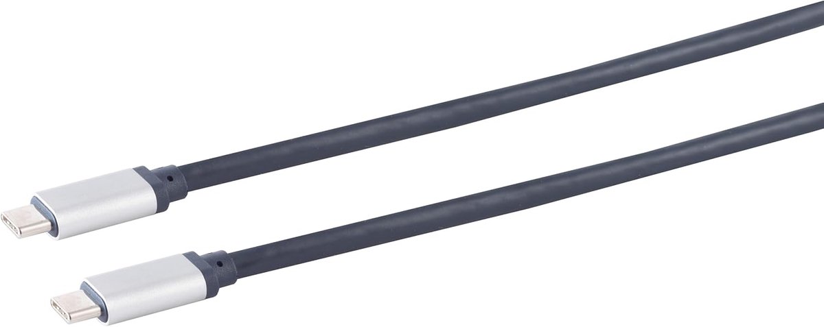 3x 1,5m USB-C aansluitkabels, 2.0, 1,5m vergulde contacten, blauwe textielmantel - ShopVlot