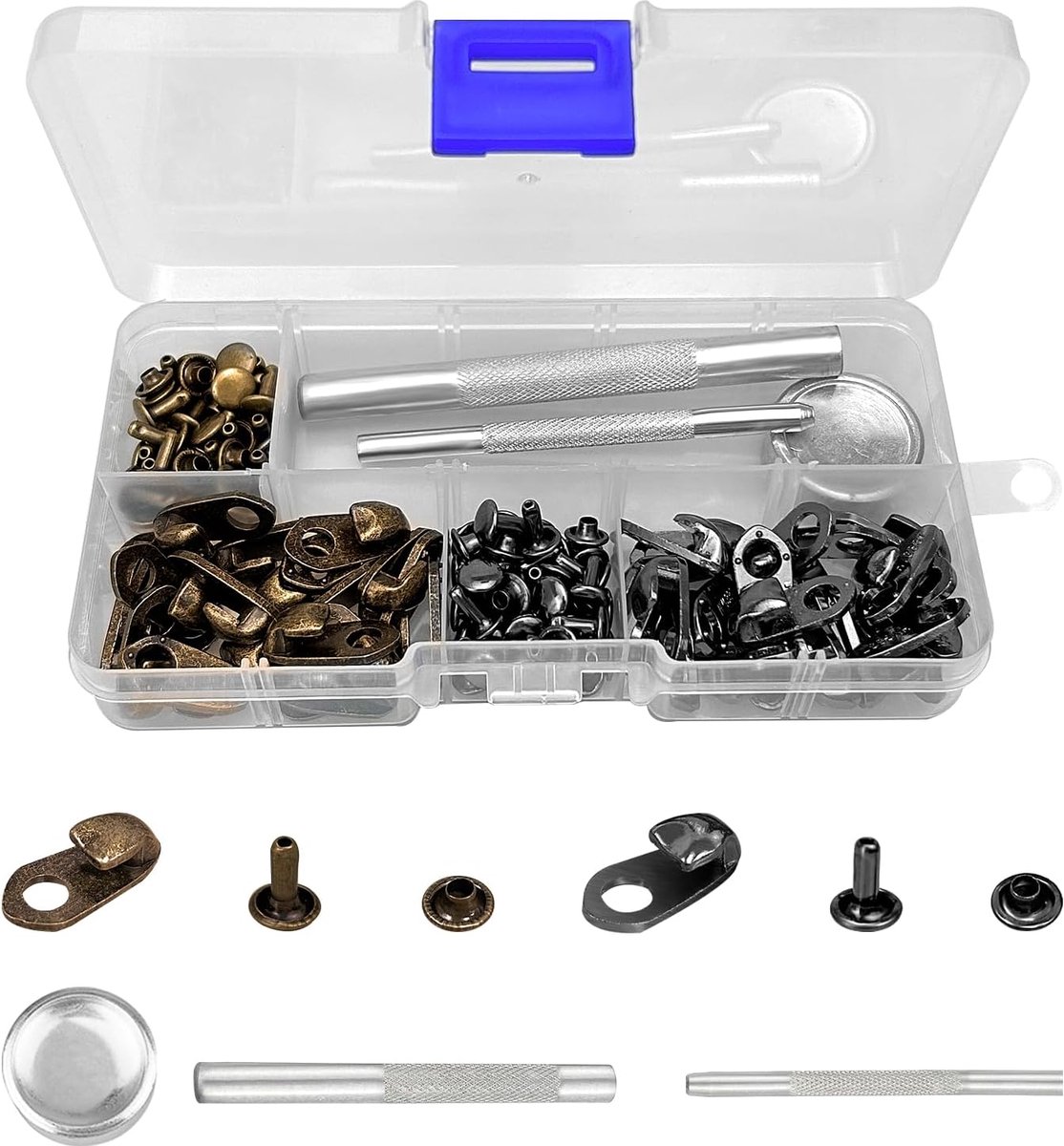 56 Sets of Lace-Up Fasteners with Buckles and Rivet Hooks Lace Up Fasteners with Safety Buckles for Climbing Hiking - ShopVlot