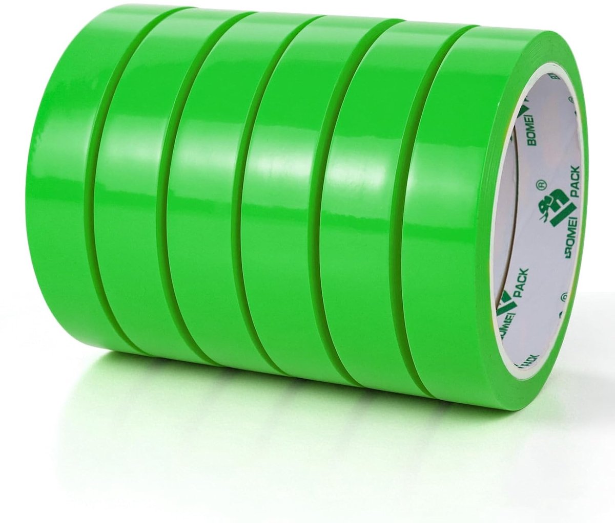 BOMEI PACK Groen bubbelvrij plakband 48 μm x 18 mm x 50 m, 6 rollen - ShopVlot