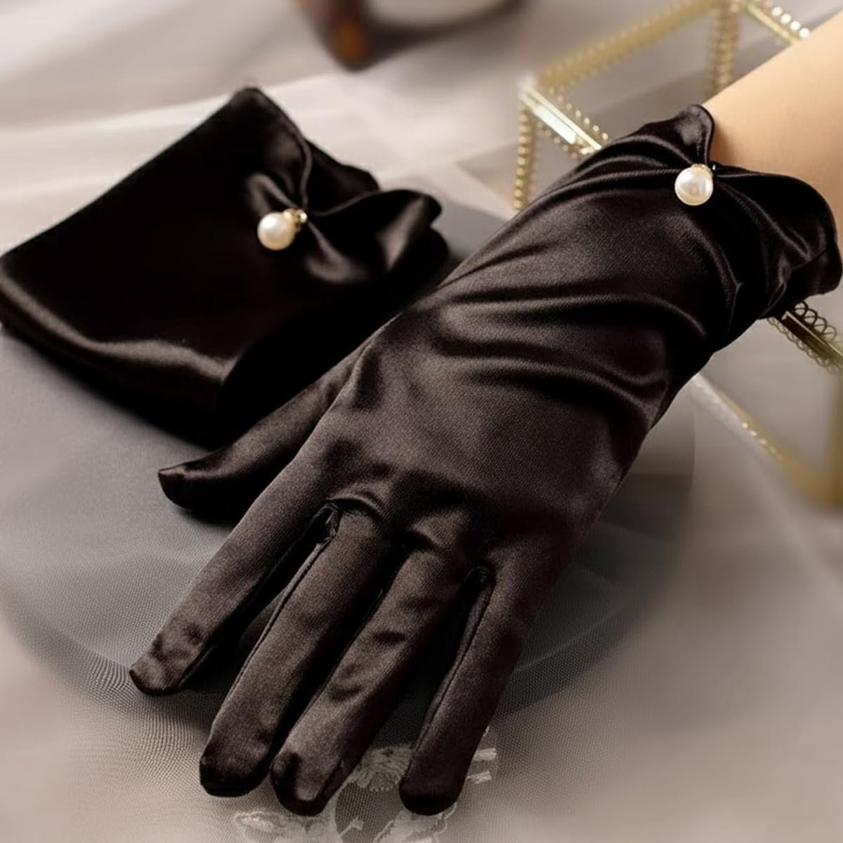 Elegante Korte Handschoenen voor Vrouwen, Bloemmotief Pols Handschoenen, Kant Handschoenen, Zomerse Handschoenen voor - ShopVlot
