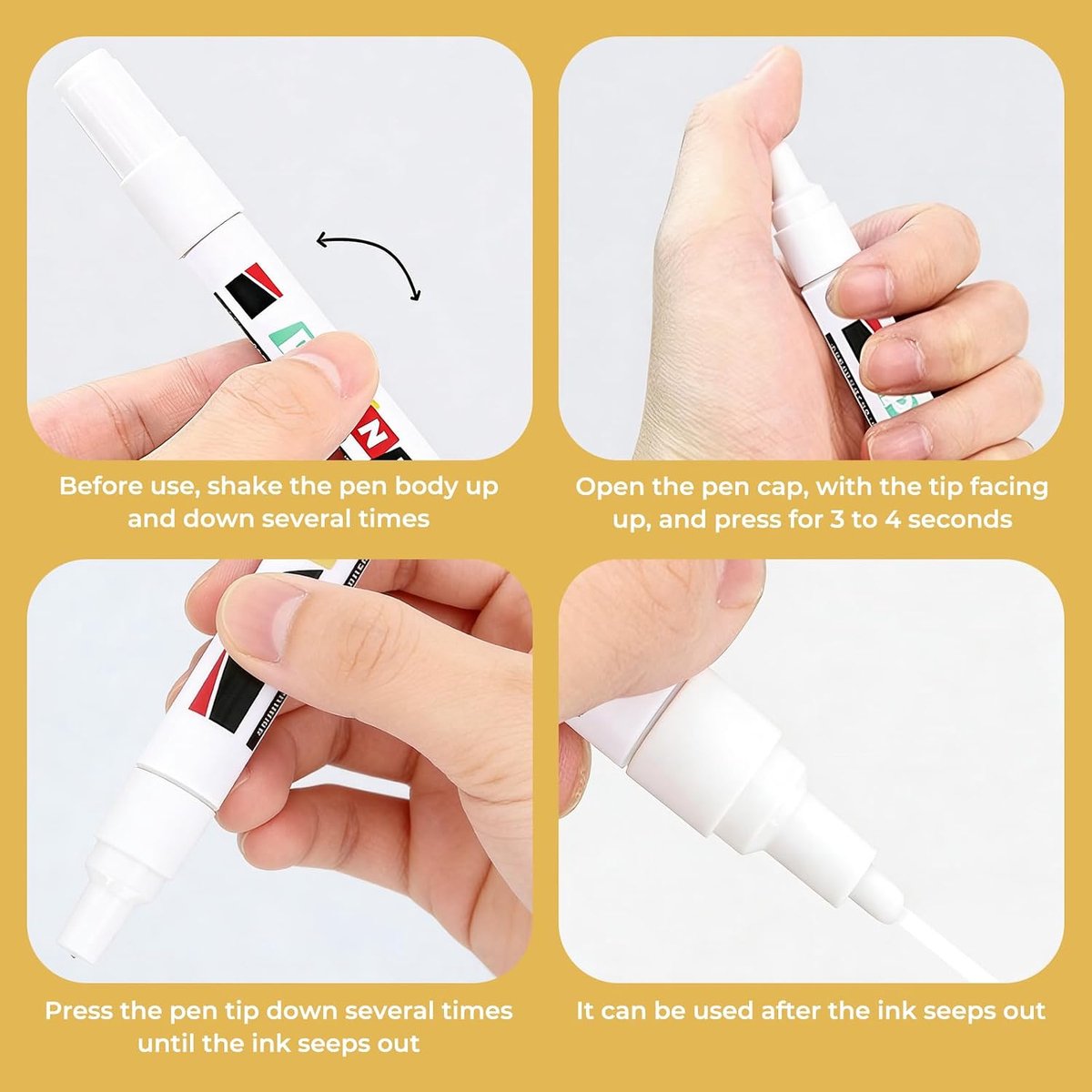 Pack of 6 White Waterproof Tire Pins 1mm and 3mm Thick Large Capacity for Car, Motorcycle, Tyres, Glass, Metal, Rubber - ShopVlot
