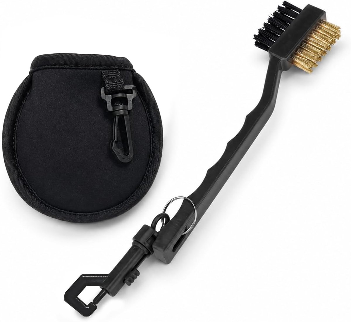 Golfbalreiniger en golfbalreiniger, professionele borstel met karabijnhaak, golf- en golfbalaccessoires, duurzaam - ShopVlot