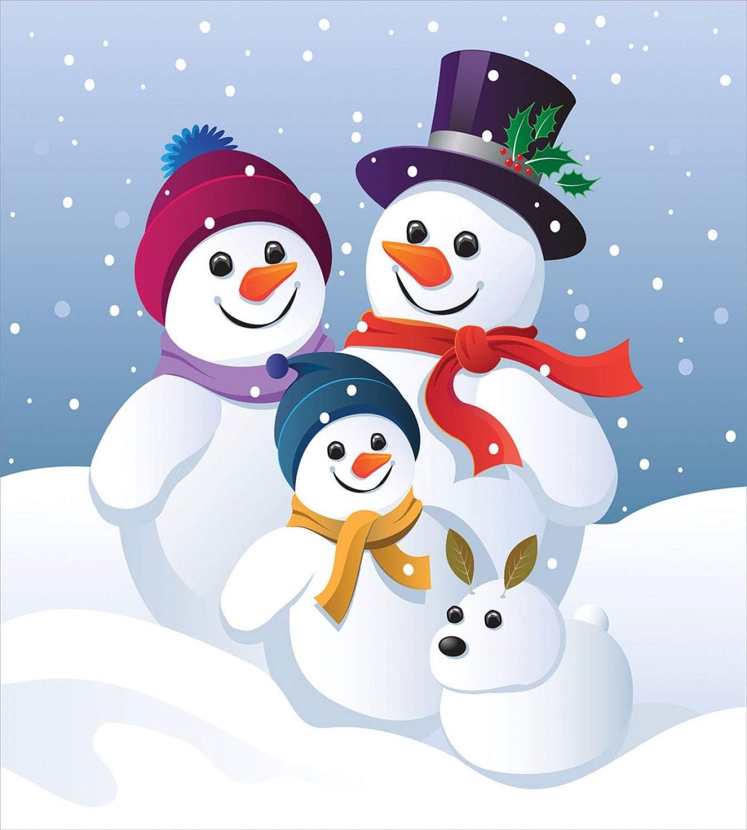 ABAKUHAUS Snowman Duvet Cover Set, Snow Family Pattern, Decorative Piece Bedding Set with Throw Pillow Cover, 130 x - ShopVlot