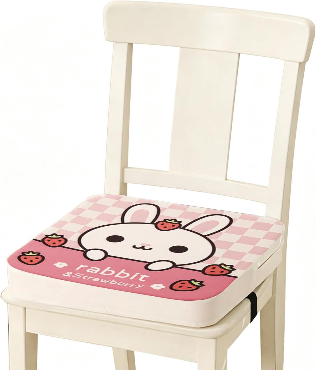 Zitverhoging, stoel kind, zitkussen voor kinderen, 40 x 40 x 5 cm, flexibel, met veiligheidsgesp, antislip - ShopVlot