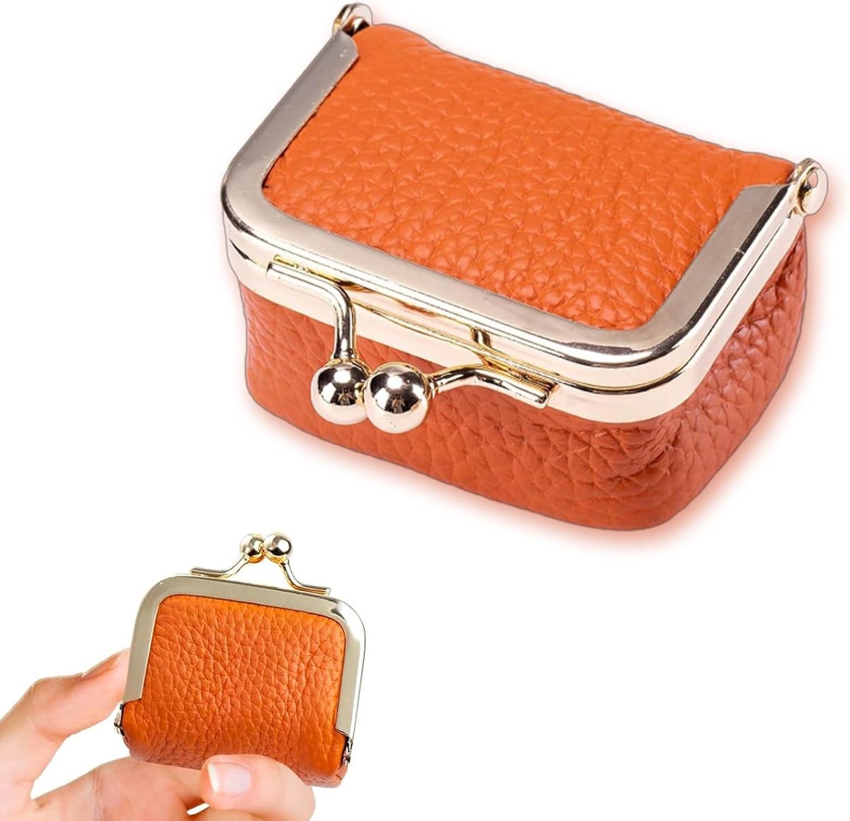 Vintage Style Genuine Leather Mini Jewellery Box with Practical Pillow Closure, Compact Travel Case for Earrings - ShopVlot