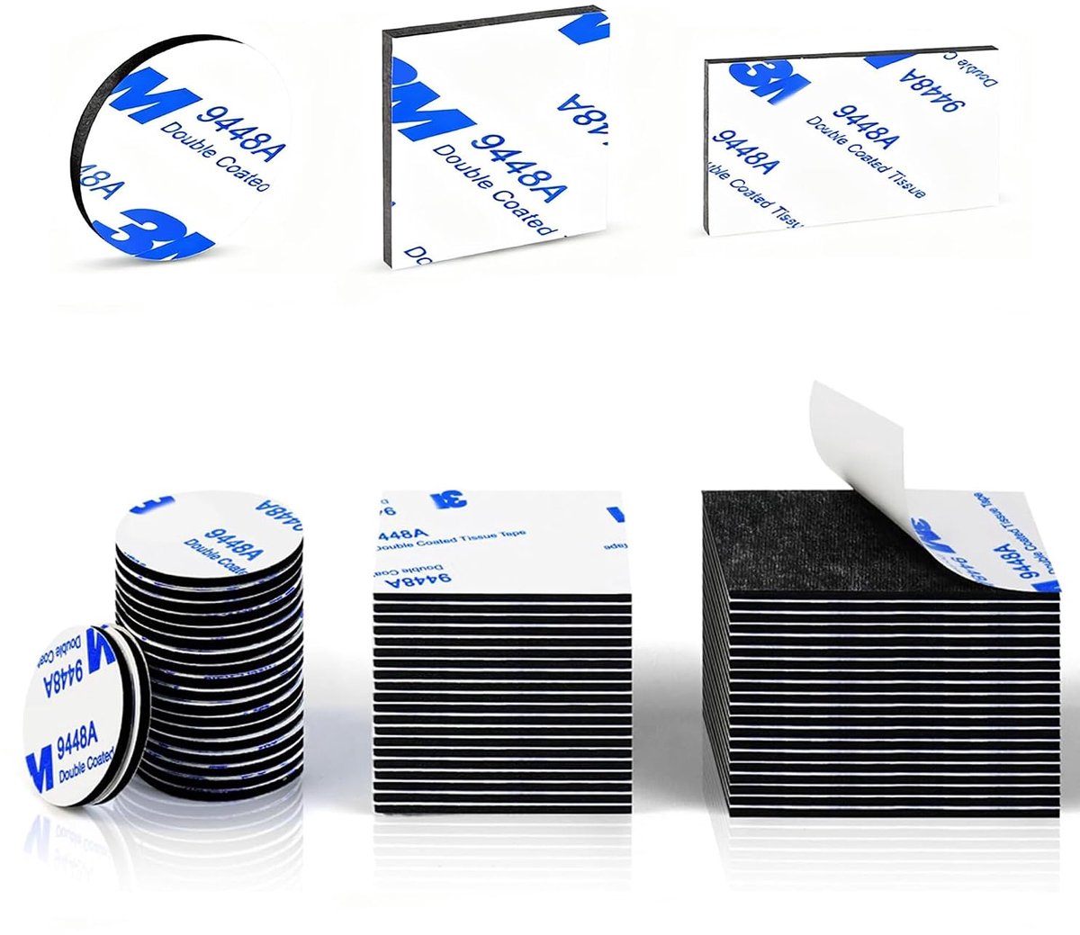 Double Sided Adhesive Tape, Pack of 60, Double Sided Extra Strong Foam, Double-Sided Adhesive Tape, Rectangular & - ShopVlot