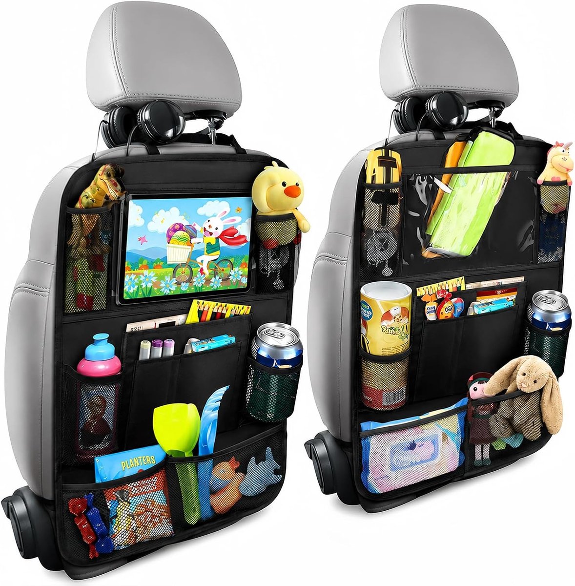 Organizer Rear Seat Car Ninos Pack of 2,Organizer Car Seat Multiple Pockets Fabric Oxford,Protector Rear Seat - ShopVlot