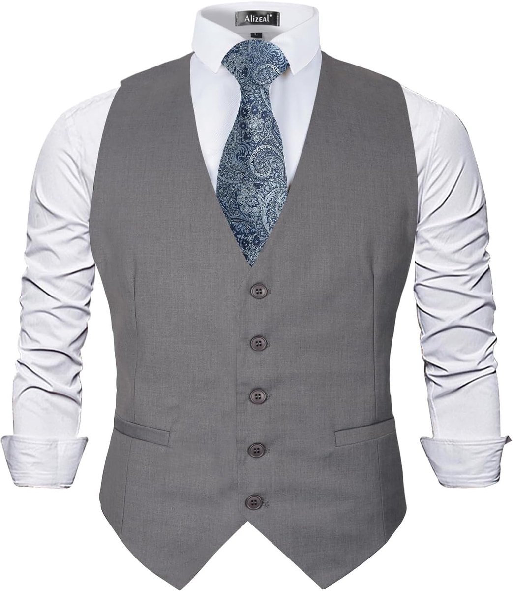 Stijlvol Grijs Tuxedo Vest voor Mannen - Regular Fit, Perfect voor Feestelijke Gelegenheden en Bruiloften