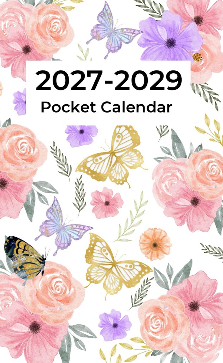Pocket kalender 2027-2029 - kleine planner - vlinderomslag - ideaal voor organisatie - ShopVlot