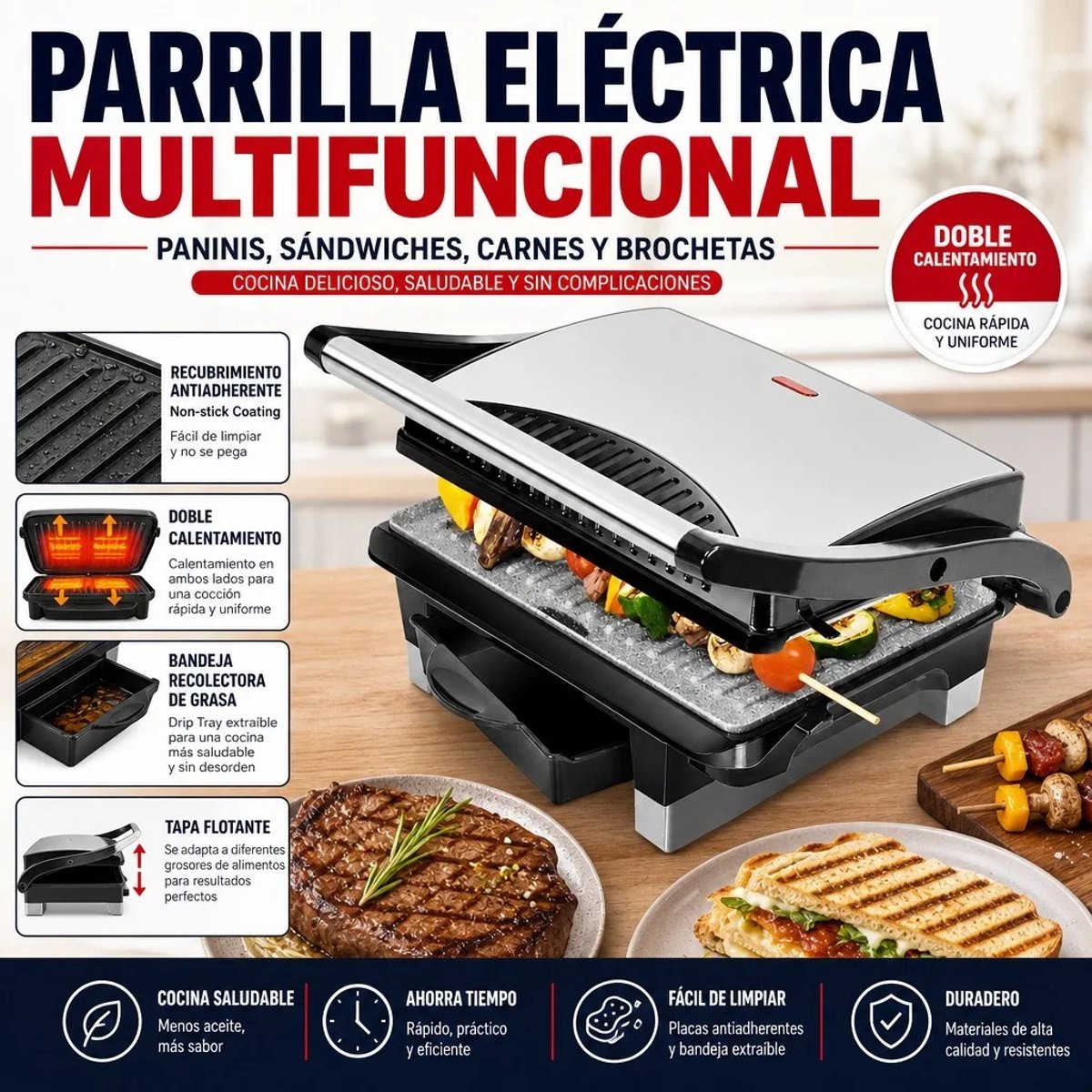 HP Noeá multifunctionele elektrische grill thumbnail 4