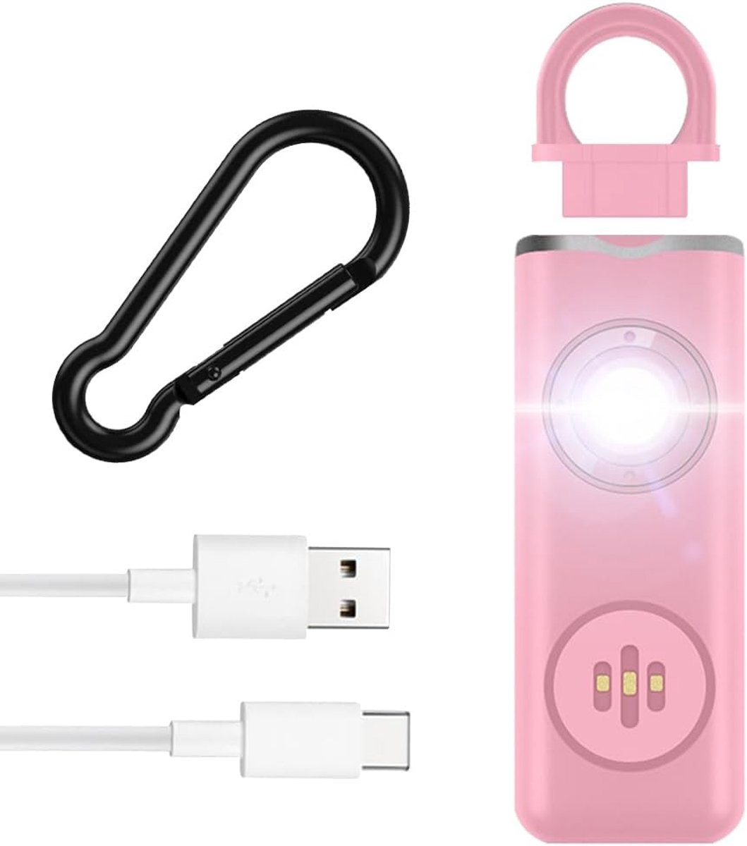 Pocket Alarm 130 dB - Roze - Persoonlijk alarm met flitslicht - Voor zelfverdediging en noodsituaties - ShopVlot