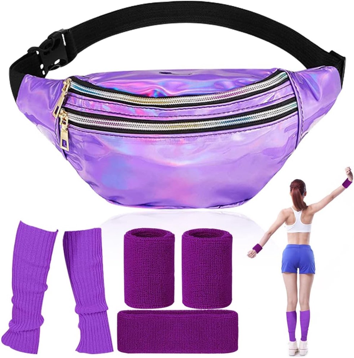Bum Bag Paars 90 cm - Waterdicht - Verstelbaar - Perfect voor feesten - ShopVlot