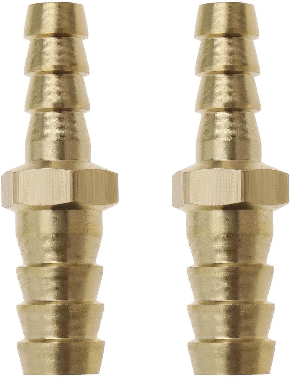 Hose connector 12mm naar 10mm - messing - recht verloop - ideaal voor vloeistoffen - ShopVlot