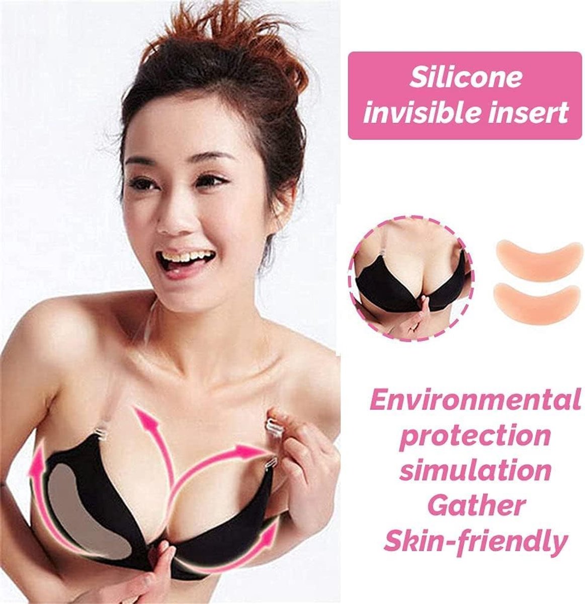 Push Up Bra Inserts - Silicone Borstvergroters - Waterproof Gel Versterkers - Voor een Volumineuze Look - ShopVlot