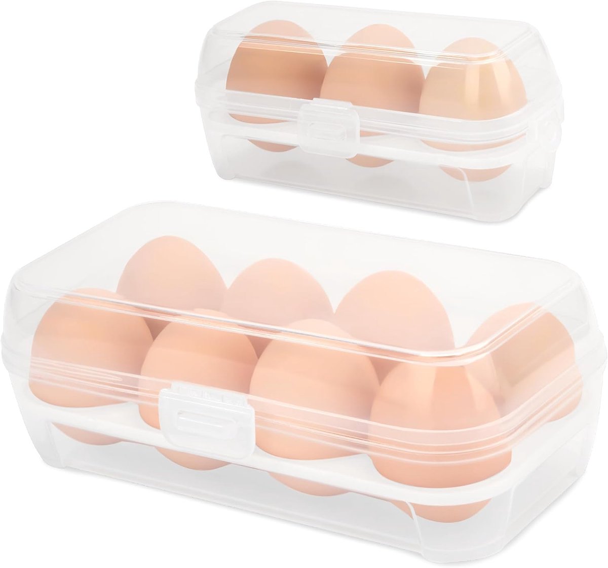 Eierdoos Transparant - 2 Maten - Ideaal voor Picknick en Kamperen - Beschermt Eieren - ShopVlot