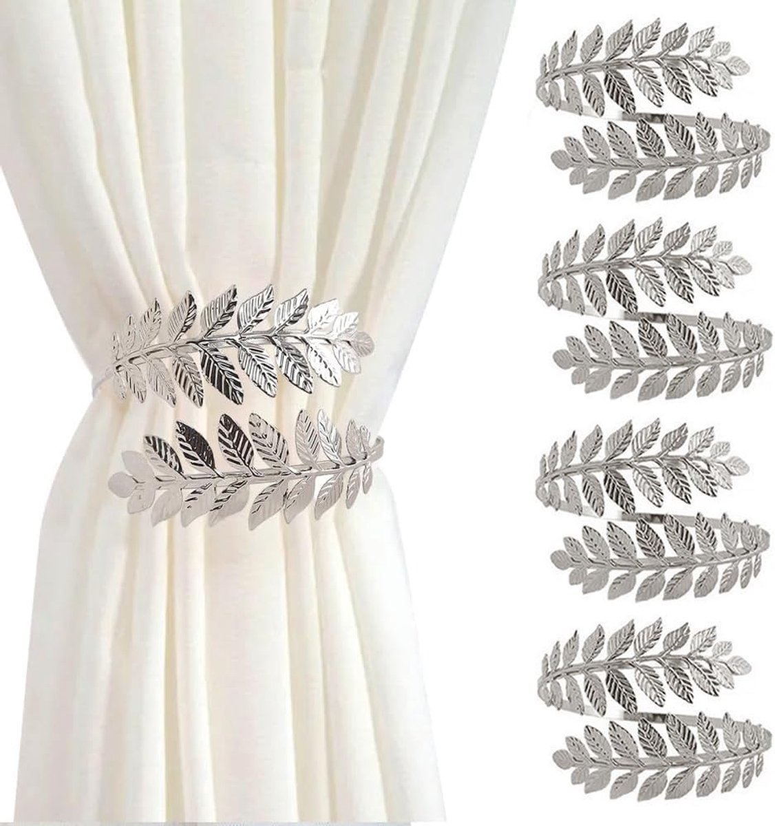 Gordijnhaken goudblad - metalen vouwhouder - decoratieve accessoires - elegantie voor woonkamer of slaapkamer - ShopVlot