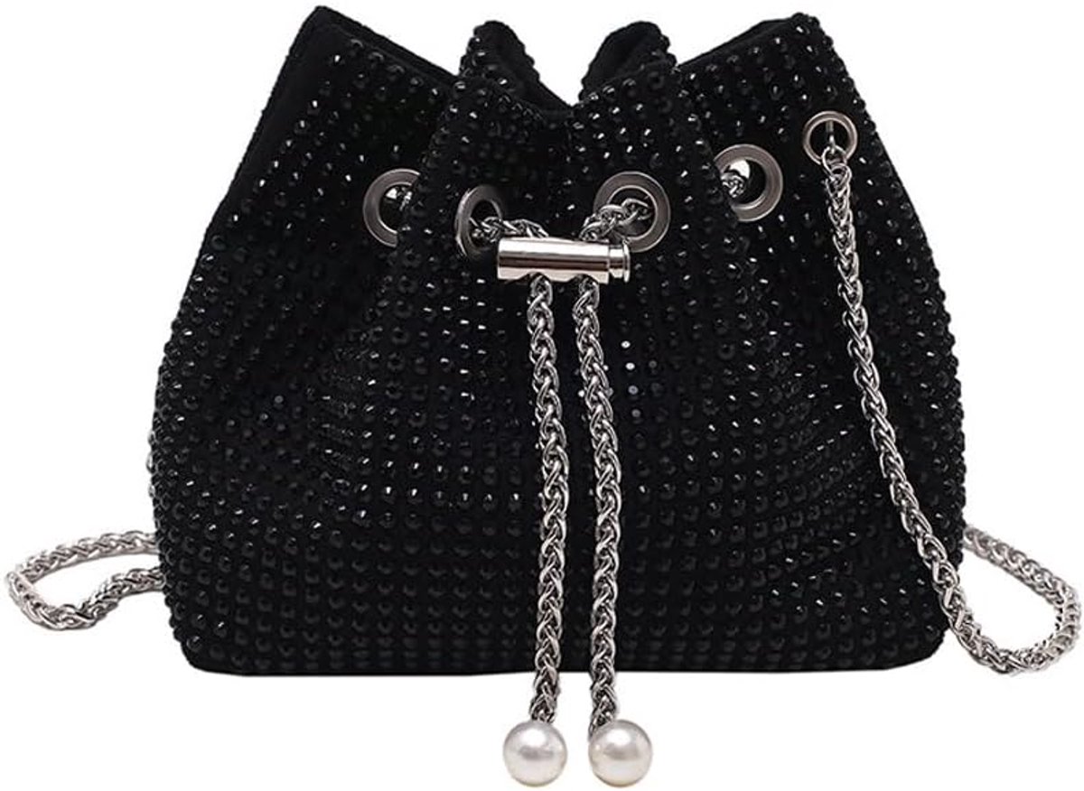 Crossbody tas dames - kleine glitter sequins - handtas met rhinestones - perfect voor feestelijke gelegenheden - ShopVlot