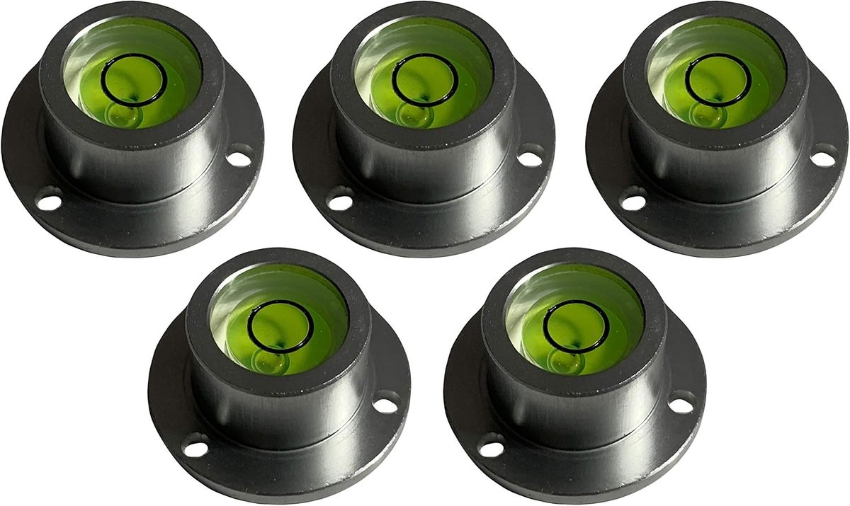 Rond waterpasniveau set van 5 - aluminium behuizing - compact formaat - ideaal voor precisiewerk - ShopVlot