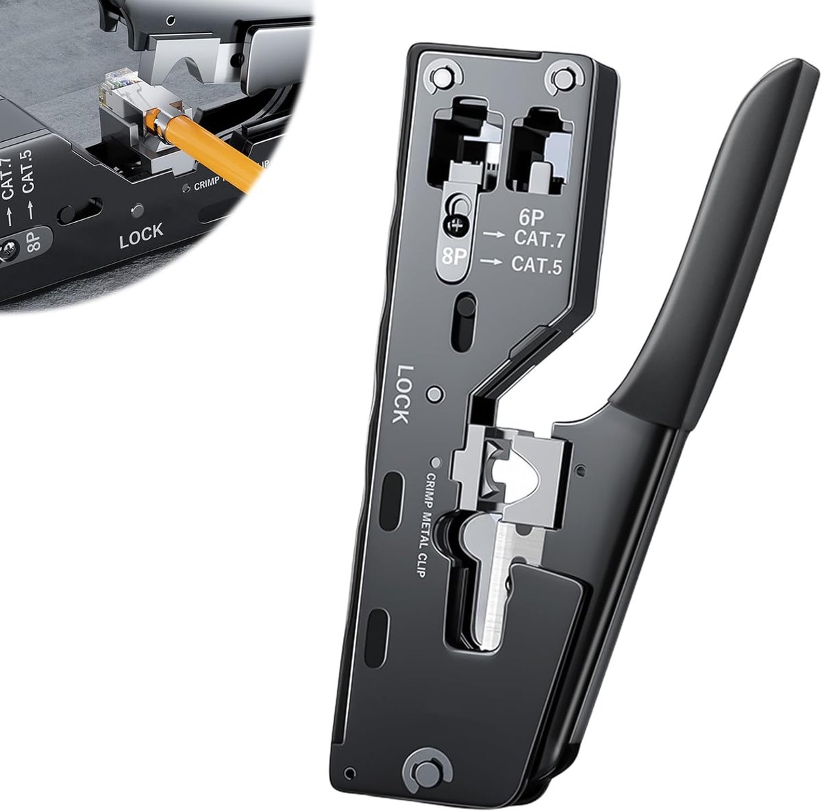 RJ45 Crimping Pliers - Voor CAT5/CAT6/CAT7 - Robuust carbon staal - Ideaal voor netwerkkabel installatie - ShopVlot