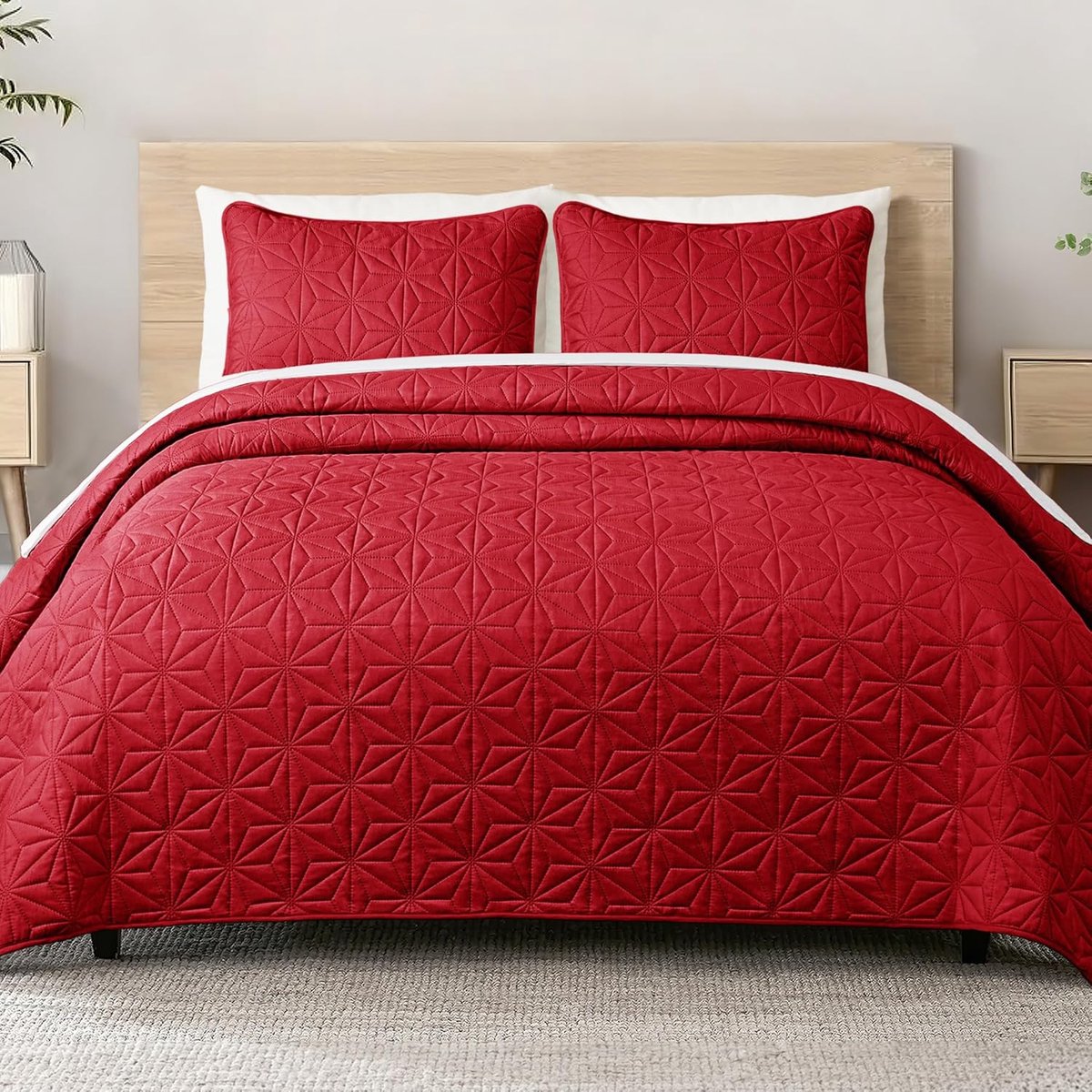 Bedspread 260 x 280 cm - Geometrisch patroon - Zacht en licht - Voor 4 seizoenen - ShopVlot