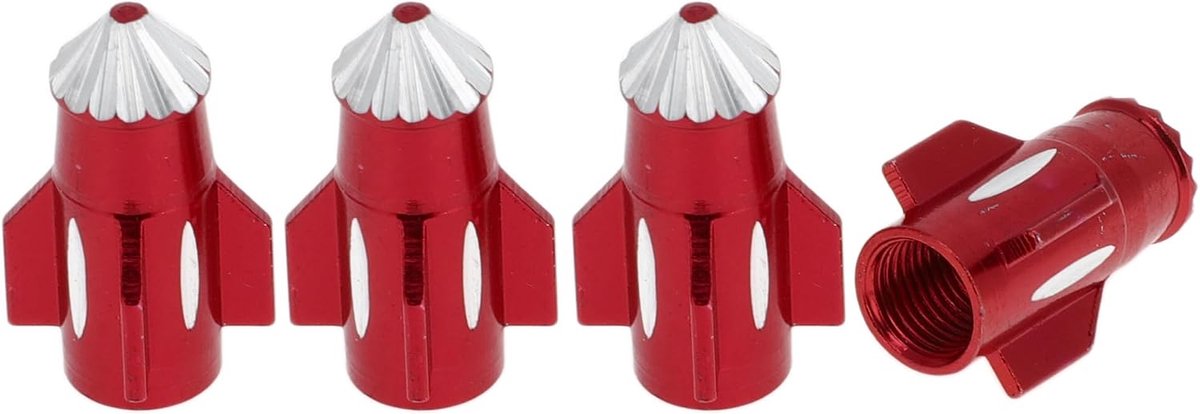 Tire Valve Stem Caps 7x27mm - Rood Aluminium Legering - Spitse Hoofd - Unieke stijl voor je banden - ShopVlot