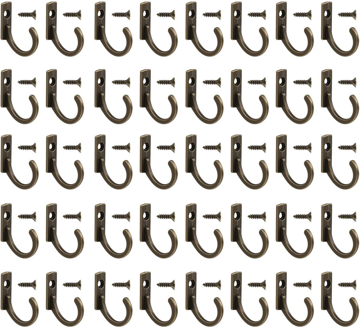 40 Pcs Mini Iron Hooks Metal Hooks for Screwing Wall Hooks Small for Decoration, Photos, Keys, Kitchen, Hallway and - ShopVlot