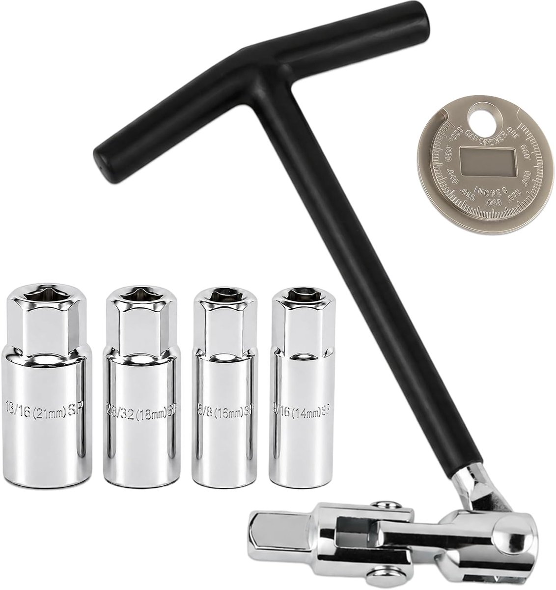 Spark Plug Wrench Set, 6 Pieces Universal Spark Plug Wrenches 0.551/0.630/0.709/21 mm, Spark Plug Wrench Set - ShopVlot