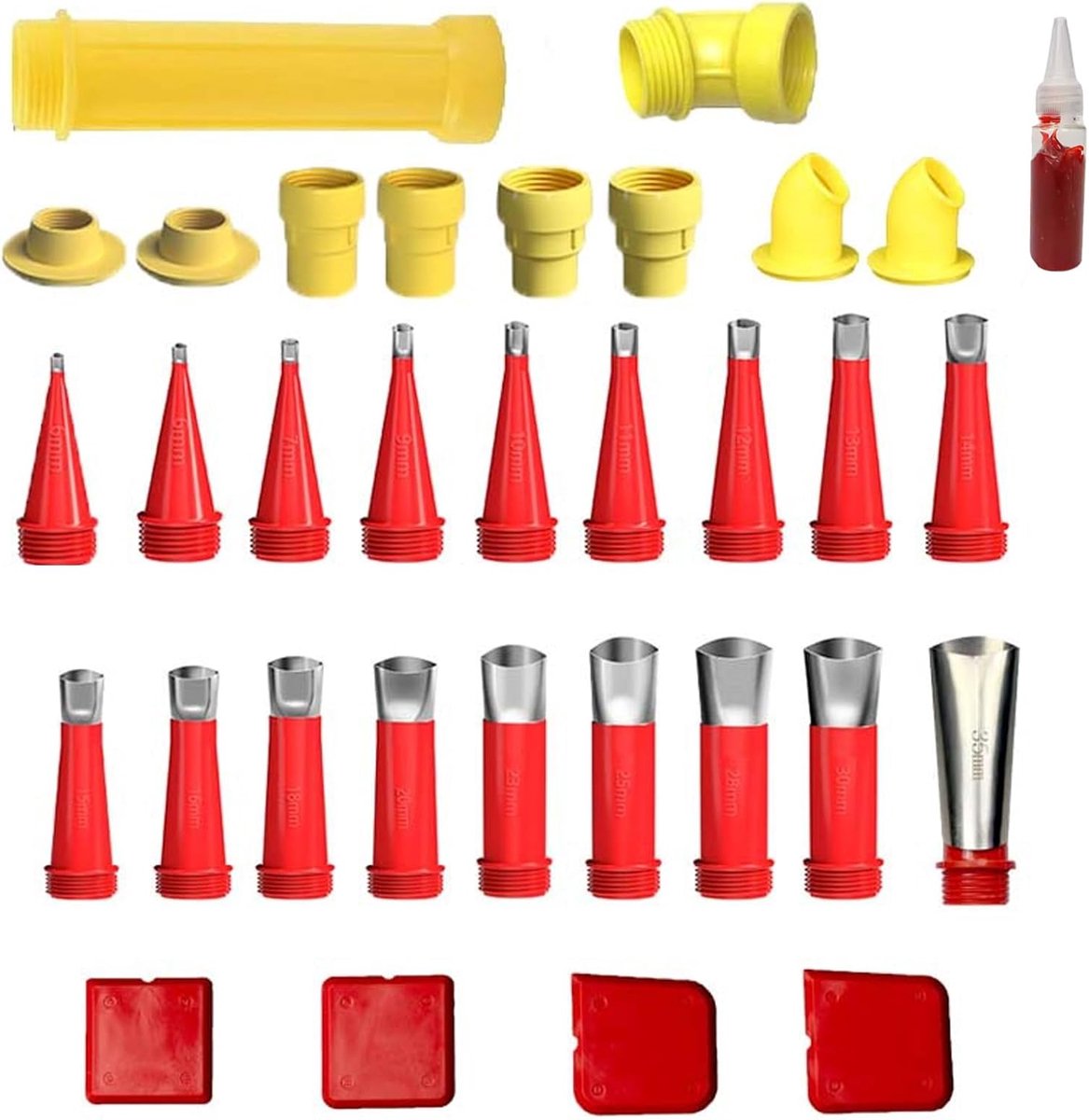 33 Pieces Sealant Sealing Nozzles, Stainless Steel Nozzles, Silicone Nozzles, One-Piece Stainless Steel Nozzles - ShopVlot