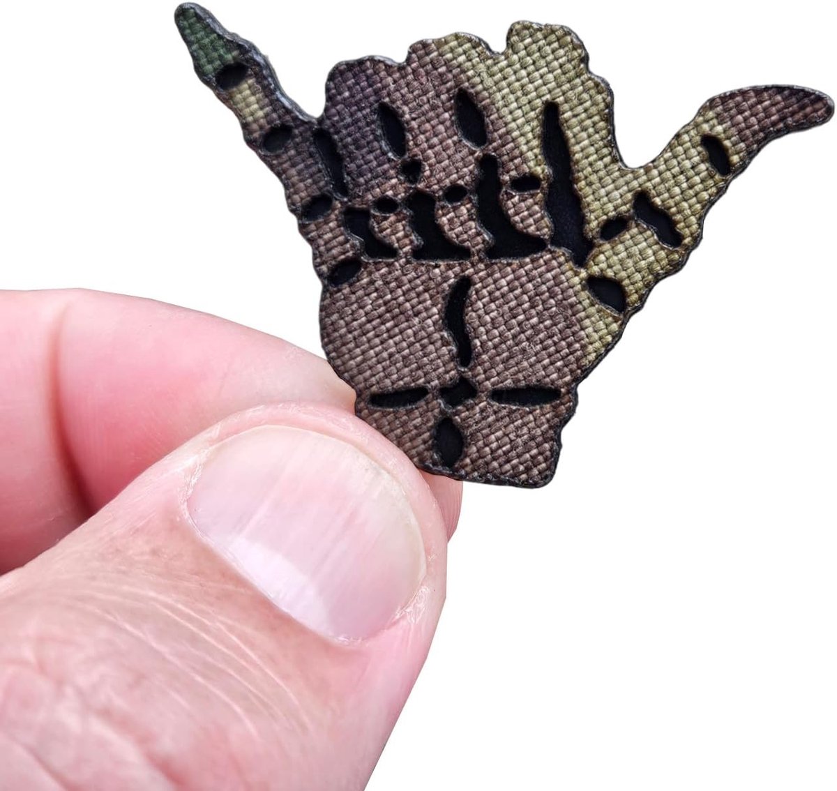 Small Shaka Hang Loose Lasercut Patch Morale [Multicam] - ShopVlot