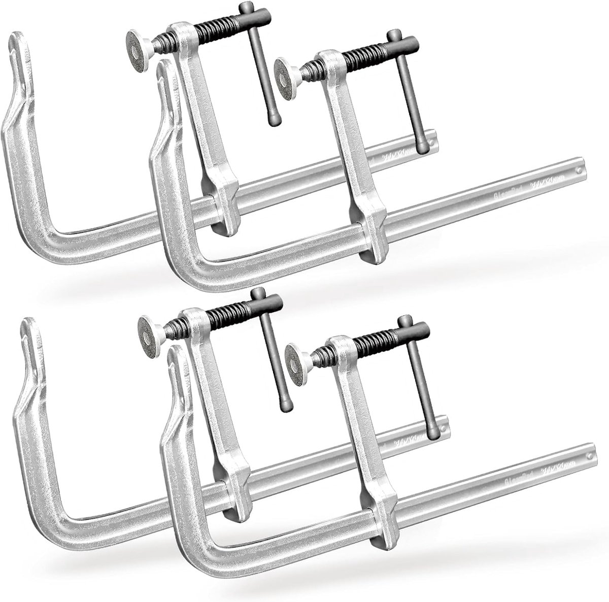 Pack of 4 Screw Clamps Forged Steel 300 mm Groove Depth 120 mm for Welding, Woodworking and Metalworking - ShopVlot