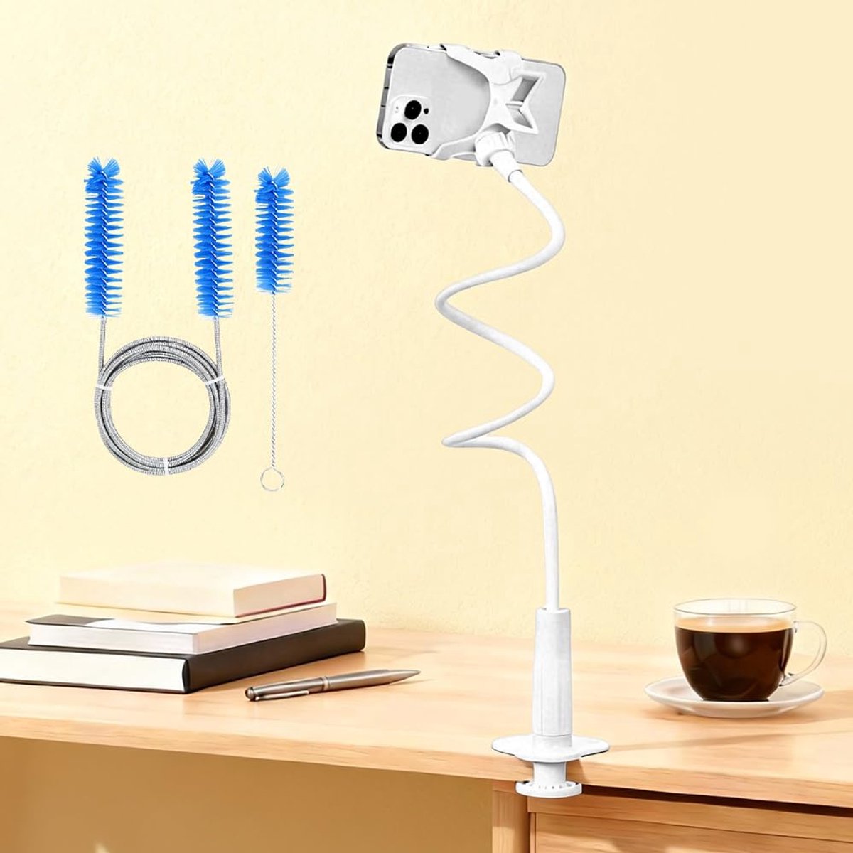 CPAP Hose Holder, Adjustable CPAP Hose Holder with Hose Brush, 360° Rotating CPAP Hose Holder, Hose Holder for Sleep - ShopVlot