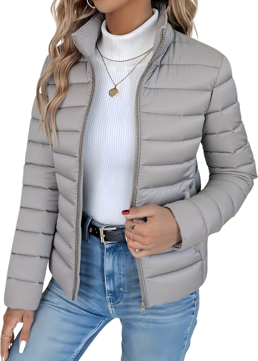 Currero Zomerjas Dames Tussenjas Zomerjack Volwassenen Windjack Windbreaker Outdoor Zilvergrijs