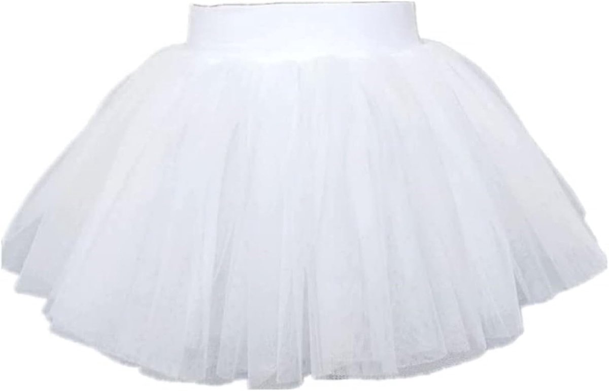 Girls' Elastic Ballet Dance Skirt 4 Layers Tulle Tutu Skirt - ShopVlot